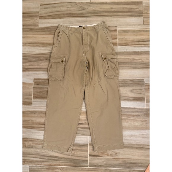 Abercrombie & Fitch Other - Vintage Abercrombie & Fitch Mens Khaki Cargo Pants 34R Relaxed Cotton Tan